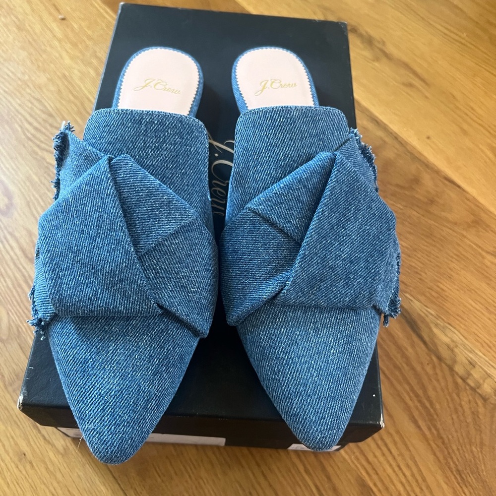 J.Crew Pointy Toe Denim Slides - image 7